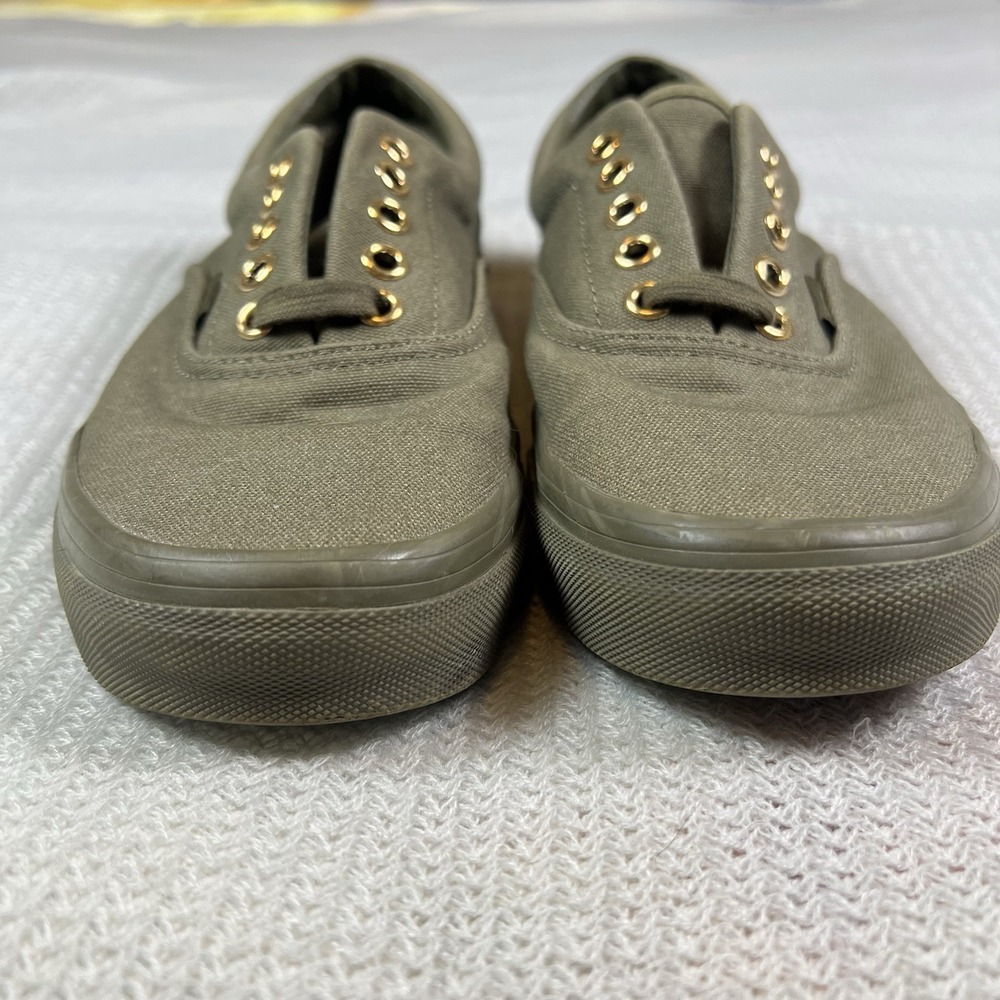Vans‎ Era Sneakers Womens 8 Olive Green Canvas Gold Eyelets Low Top Shoes - Picture 3 of 10